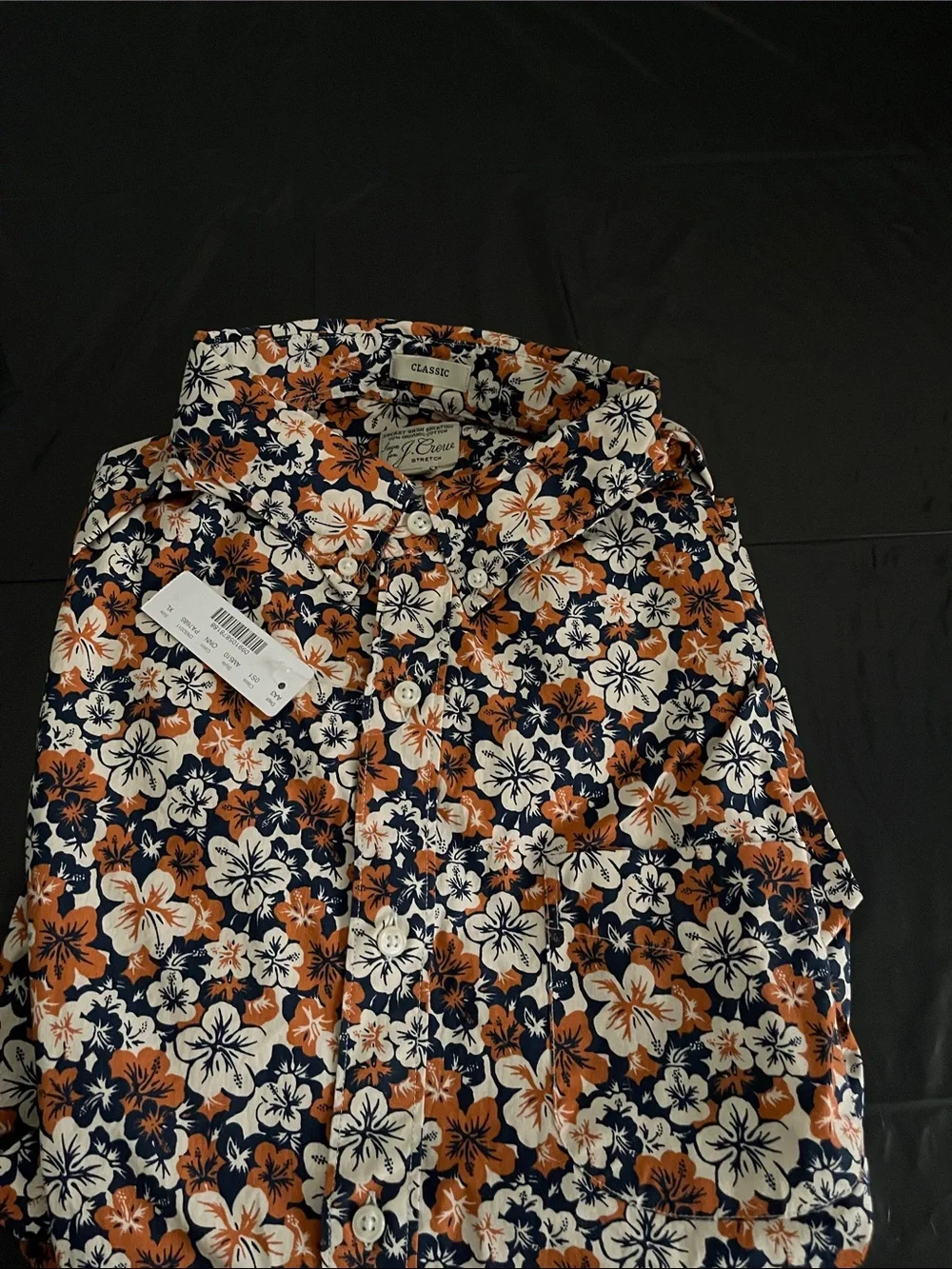 J. Crew Floral Button-Down Shirt in Navy, White & Rust